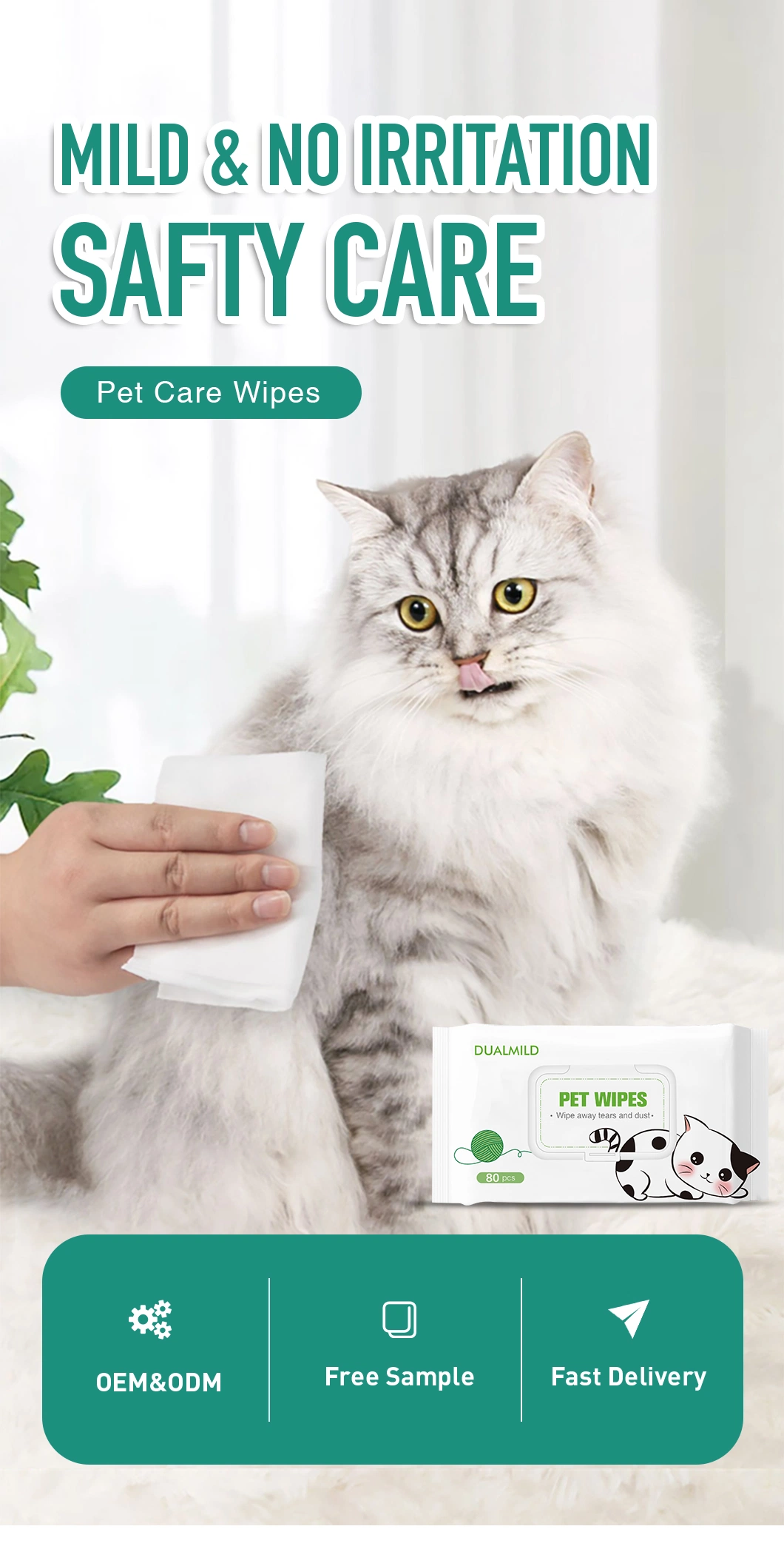 Pet Dental Cleansing Wipes No Brushing Clean Teeth Wipes for Dogs Cats Animals