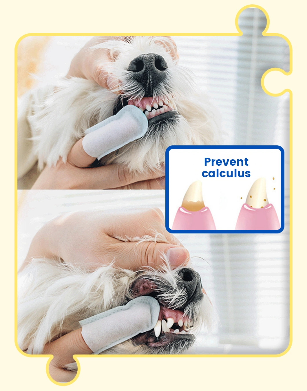 Factory OEM Brand Pet Dental Finger Wipe Pet Eye Stain Remover Pet Teeth Ear Cleaning Wet Wipes