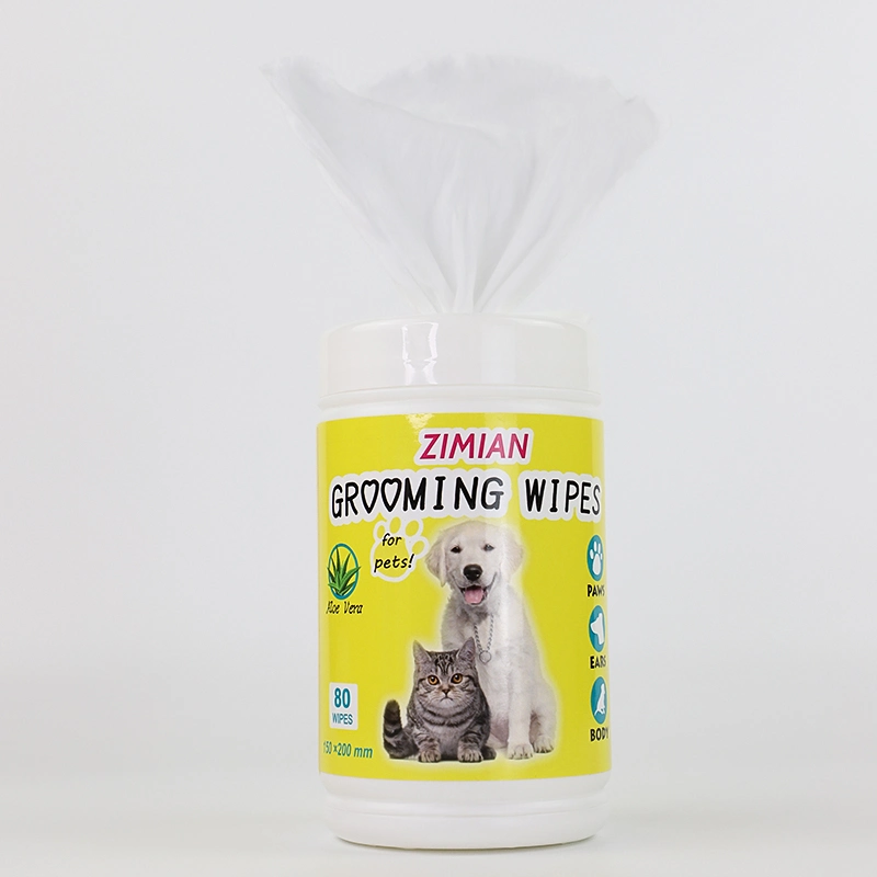 80 PCS/ Barrel Tooth Cleaning Antibacterial Pet Wipes